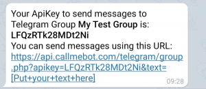 Telegram Group APIKey for BOT